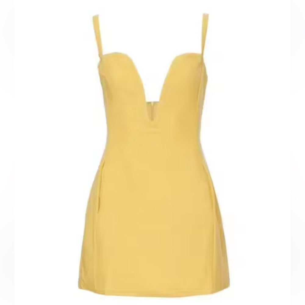 Atoir Yellow Bodycon Mini Dress